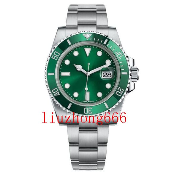 

ceramic bezel mens watches mechanical stainless steel automatic movement green watch gliding clasp 5atm waterproof wristwatches, Slivery;brown