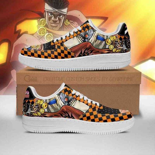 

diy anime fan sneakers shoes boots muhammad avdol jojo gift idea mens trainers breathable mesh athletic road running nastics, Black