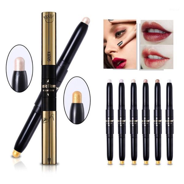 

double head beauty glittle eyeshadow pencil highlighter lying silkworm eye shadow stick waterproof muti-purpose makeup cosmetics1