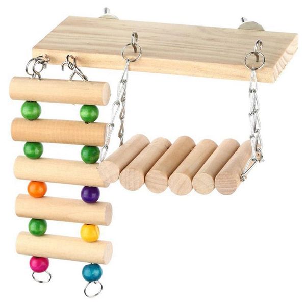 

other bird supplies xd-small pet ladder toy with hammock, parrot cage hanging toy, hamster swing squirrel chinchilla chewing