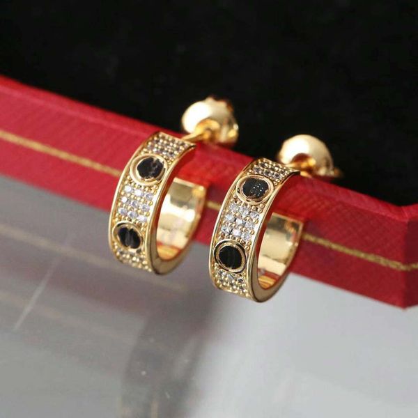 

Top quality half dorp earring with diamond for women engagement jewelry gift have box PS3098, Golden