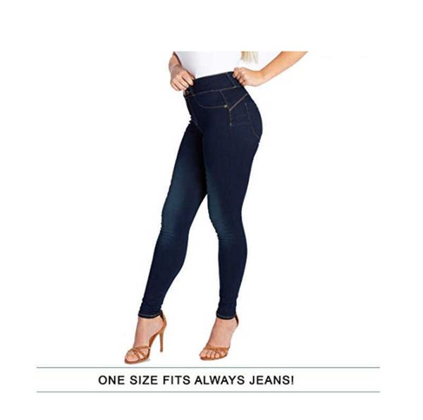 

women's jeans dark blue 2021 waist stretch high quality