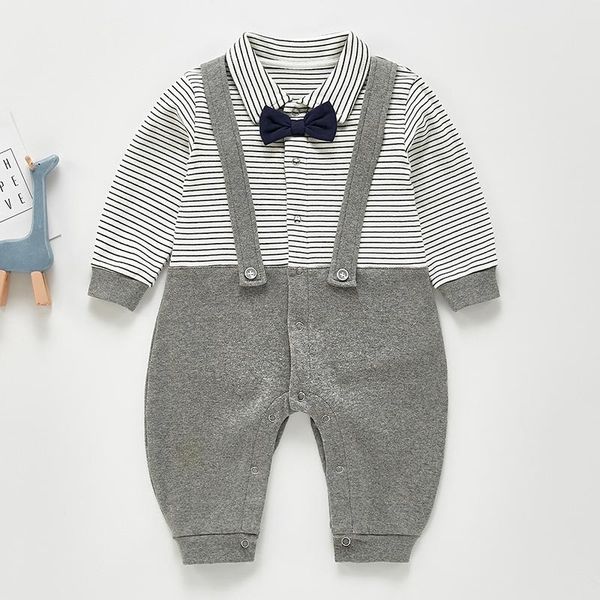 

jumpsuits casual baby clothes boys gentleman stripes romper spring long sleeve boy rompers jumpsuit, Blue