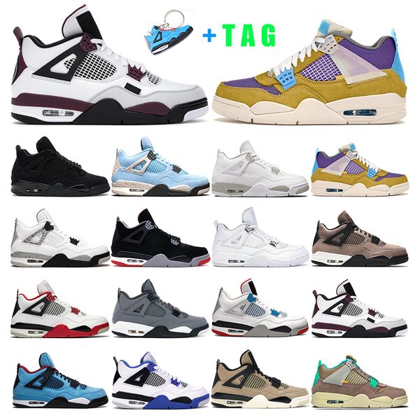 

2021 mens basketball shoes 4s taupe haze desert moss women university blue white oreo black cat sports sneakers trainers