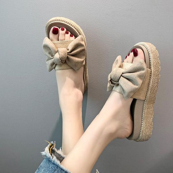 

dress shoes thick-soled sandals and slippers women wear 2021 fashion wild net red summer lazy cute ins tide beach, Black