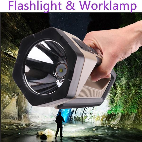 

powerful worklight lantern xhp50 led side cob torch built-in 4x18650 usb charging battery for outdoor lighting portable lanterns