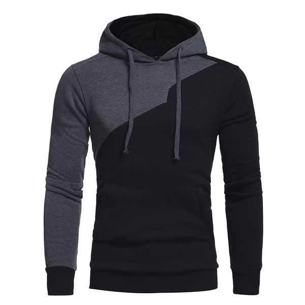 

designer highquality fashion hoodie mens contrast stitching sports sweater spring and winter pullover men casual jacket streetwear size m3xl, Black