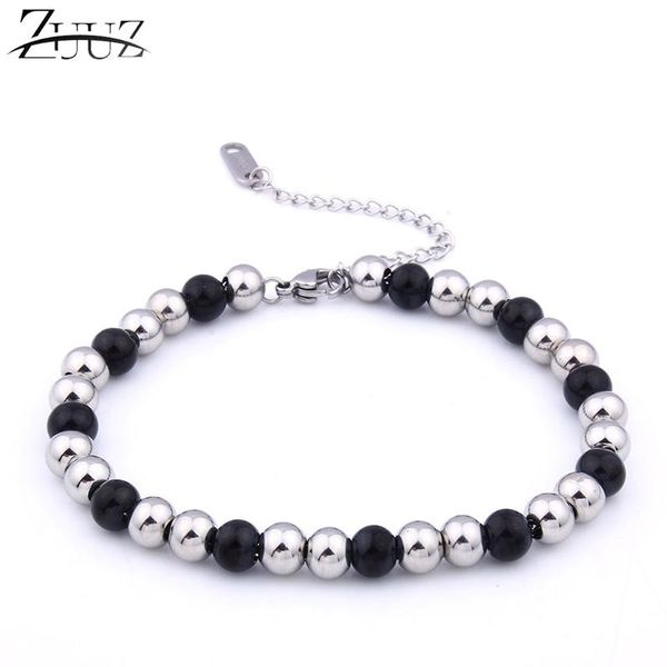 

beaded, strands zuuz beads bracelet jewelry accessories stainless steel strand silver gold black chain link bracelets bangles for women fema