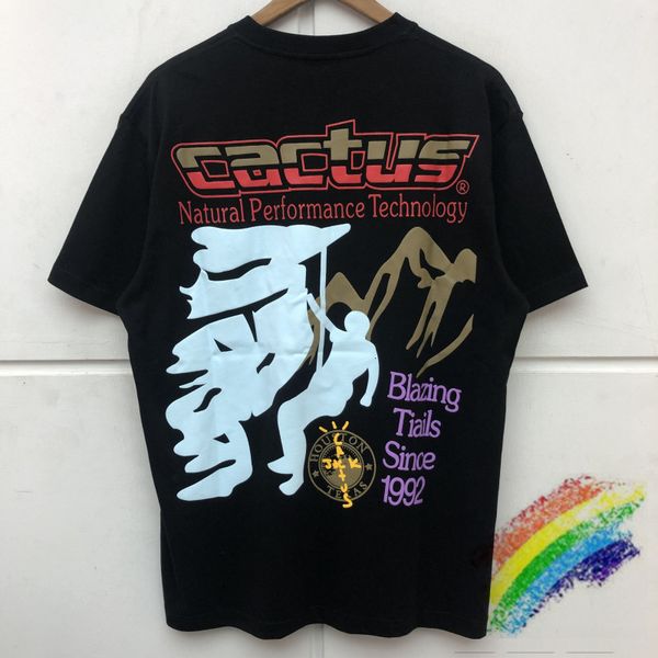 

men's t-shirts sponge printing of men better quality s t heavy tissue travis scott cactus jack trails t-shirt, White;black