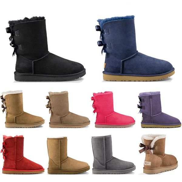 

classics winter snow boots for women and girls red black purple bow chestnut brown coffee classic mini navy antelope short booties woman cas
