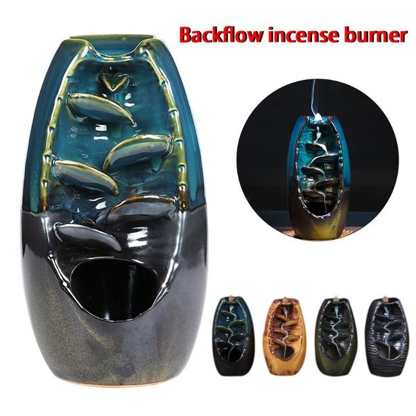 

fragrance lamps mountain river antique handicraft incense holder ceramic backflow waterfall smoke burner censer mother's gift home deco