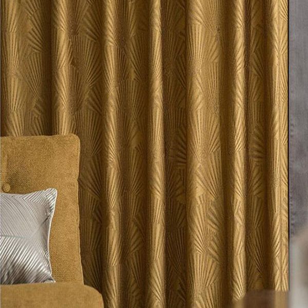 

curtain & drapes modern luxury golden high shading for living room bedroom fan patter design blinds window white tulle