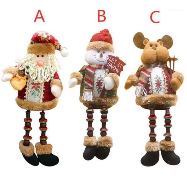 

christmas decorations ornament flannel doll toy cute santa claus sit down year gift for kids1