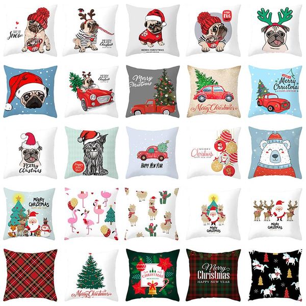 

cushion/decorative pillow christmas decor throw case pug dog polar bear truck cushion covers for home sofa chair decorative pillowcases set