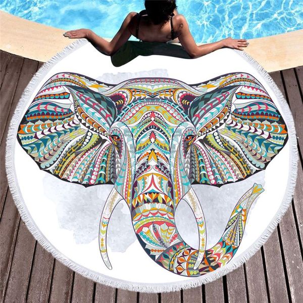

towel microfiber elephant summer 150cm round beach with tassel for adults yoga mats bath towels tapestry suncreen cover