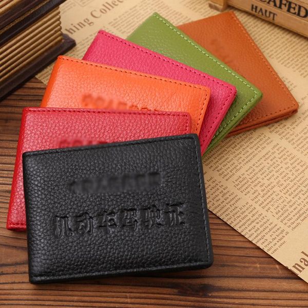 

wallets manufacturers direct selling candy-colored driving license case women's documents men's leather, Red;black
