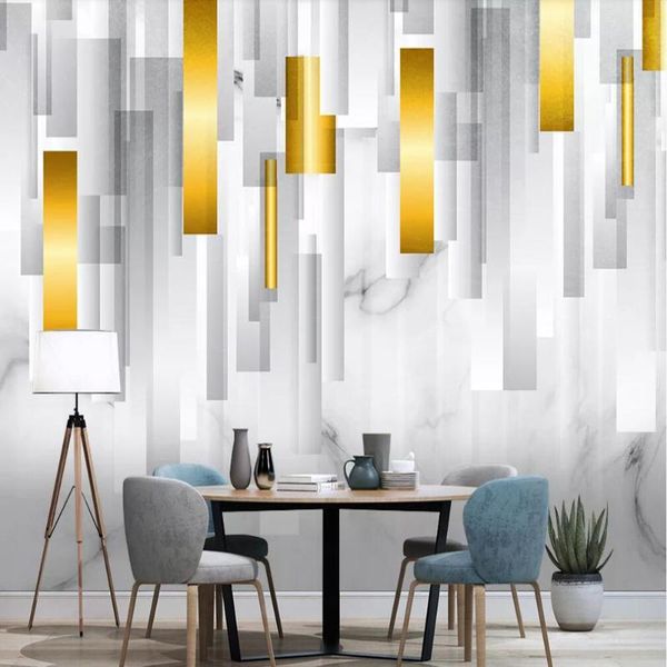 

wallpapers milofi custom 3d wallpaper mural nordic abstract three-dimensional golden geometric background wall living room bedroom decorati