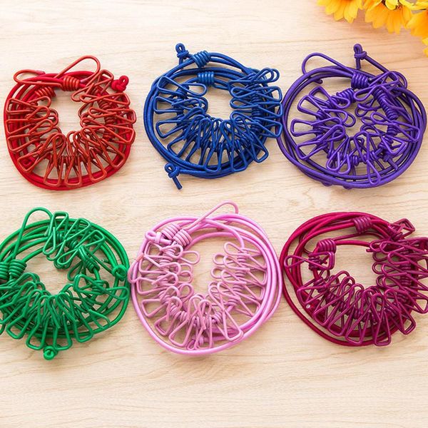 

laundry bags hanging rope 12 clips set windproof extensible clothesline portable hanger multifunctional drying rack line storage
