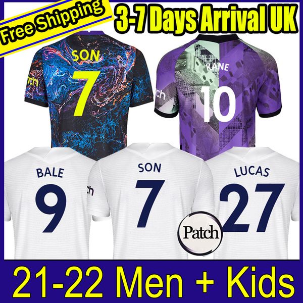 

21 22 tottenham son soccer jersey dele kane clarke ndombele reguilon hojbjerg bergwijn lo celso spurs lucas football shirt 2021 2022 men + k, Black;yellow
