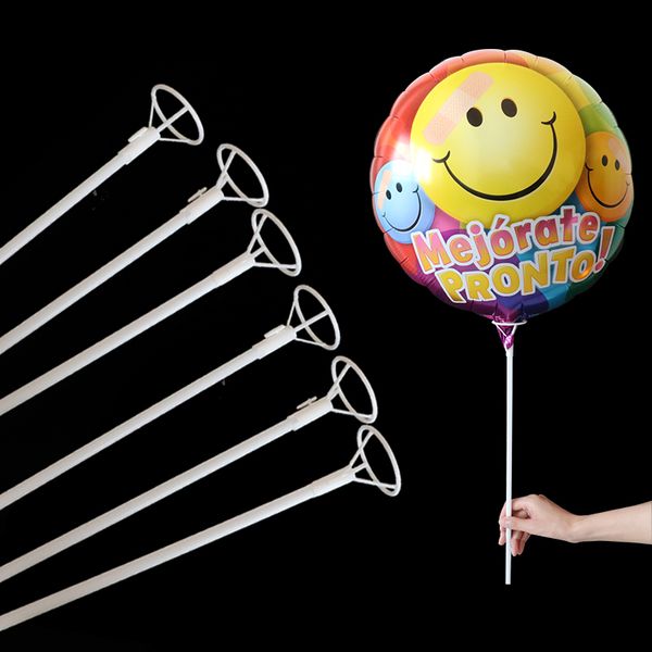 

50pcs/lot 40cm foil balloon sticks white pvc rods for balloons holder sticks with cup party decoration accessories