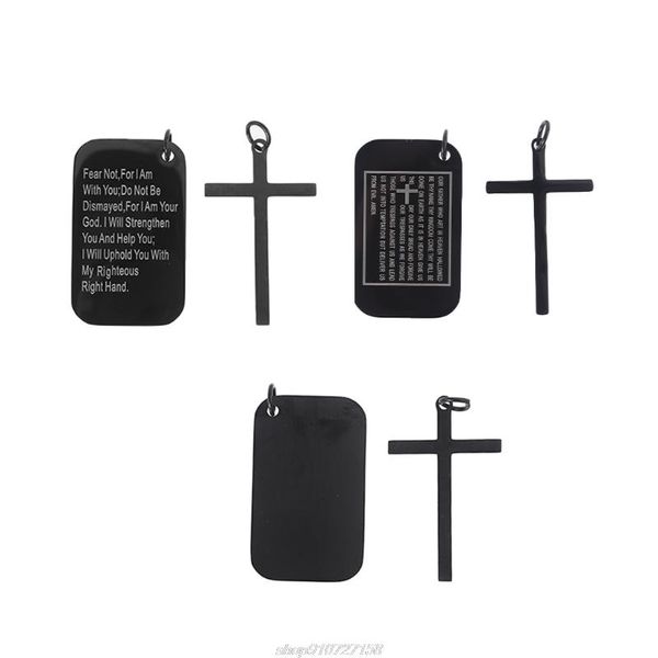 

pendant necklaces personalized custom cross tag necklace suitable for son emotional inspirational quotes jy13 21 dropship, Silver