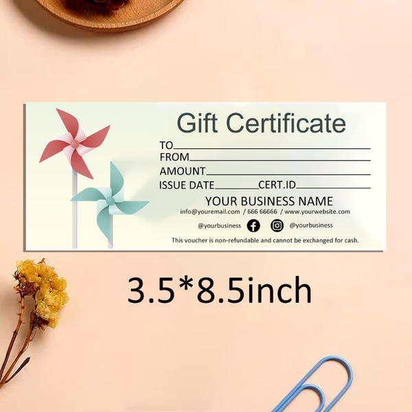 

greeting cards modern gift card add your logo rose gold certificate pink voucher for customers