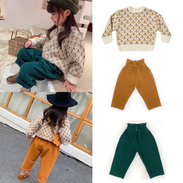 

kids sweaters 2021 rc autumn winter boys girls cute fashion print knit baby child cotton outfits clothes pullover, Blue
