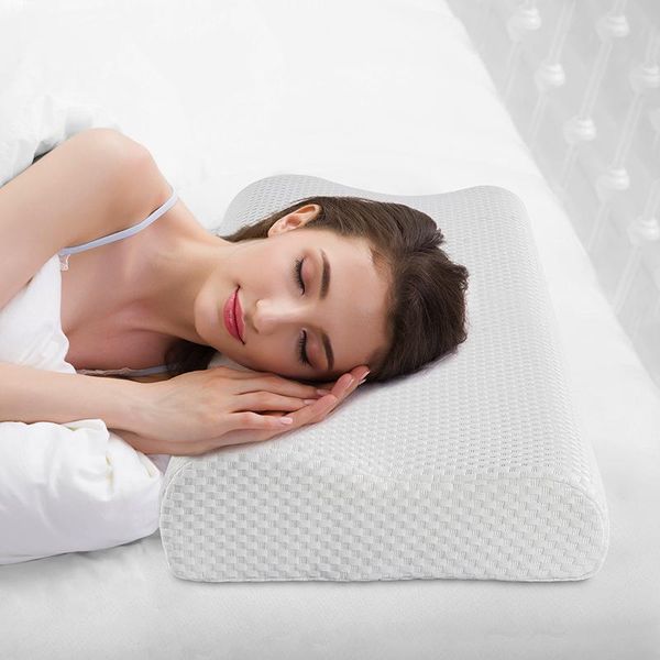 

pillow power of nature bedding pillows slow rebound memory foam white woven pattern wave 60x35x9cm