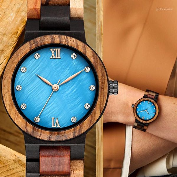 

wristwatches natural wood watches women small wooden wristwatch analog quartz female mixed color bracelet full lady retro clock reloj, Slivery;brown