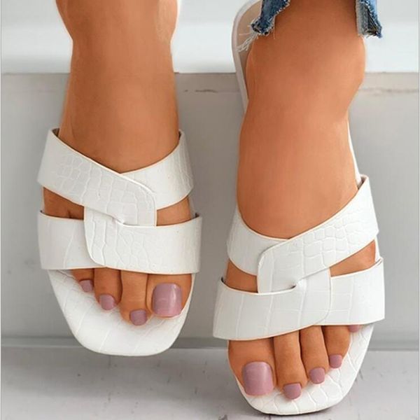 

70% off wholesale flip-flops summer women slippers serpentine designer fashion flat sandals comfortable cross strap outdoor slipper casual b, Black