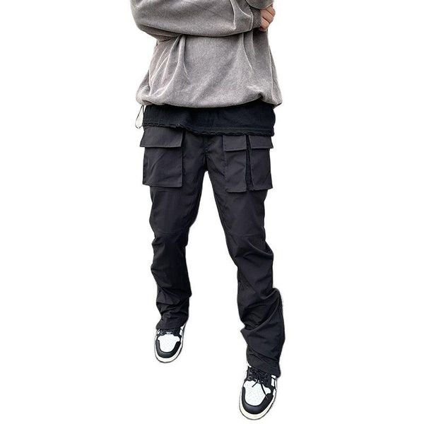 

men's pants casual pant mens cargo hip hop joggers streetwear fashion sweatpant sportwear pantalon homme 2021 trousers, Black