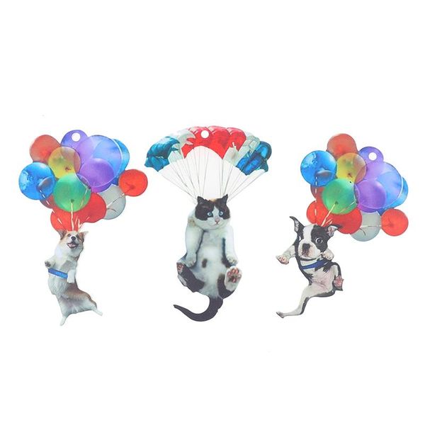 

decorative objects & figurines 1pc creative cartoon cute animal car hanging ornament with colorful balloon funny home decoration supplies wh
