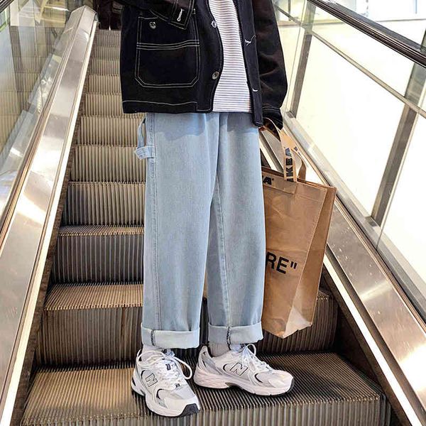 

men's jeans plus size jeans, straight korean-style casual, couple's wear, urban sirb, Blue