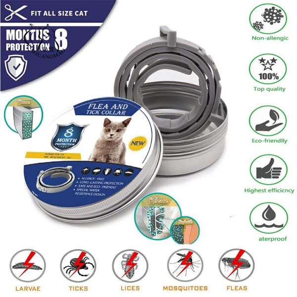 

pet dog cat collar anti flea ticks mosquitoes outdoor adjustable for cats dogs repellent insect accessories collars & leads