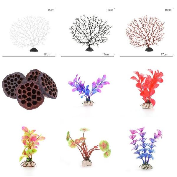 

underwater artificial aquatic plant ornaments for aquarium fish tank grass landscape decoration decorations