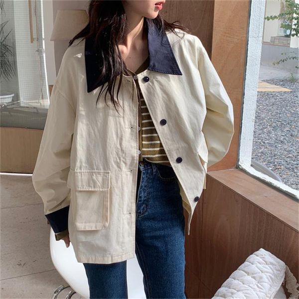 

women's jackets alien kitty casual oversize students women coats all match fashion loose streetwear autumn office lady full sleeve, Black;brown