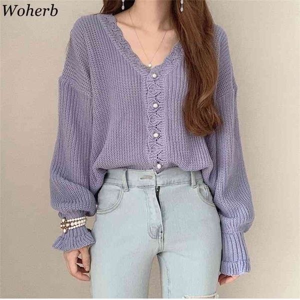 

knit sweater women v-neck pearl single breasted cardigan female roupas loose ruched outwear knitwear coat 4e407 210519, White