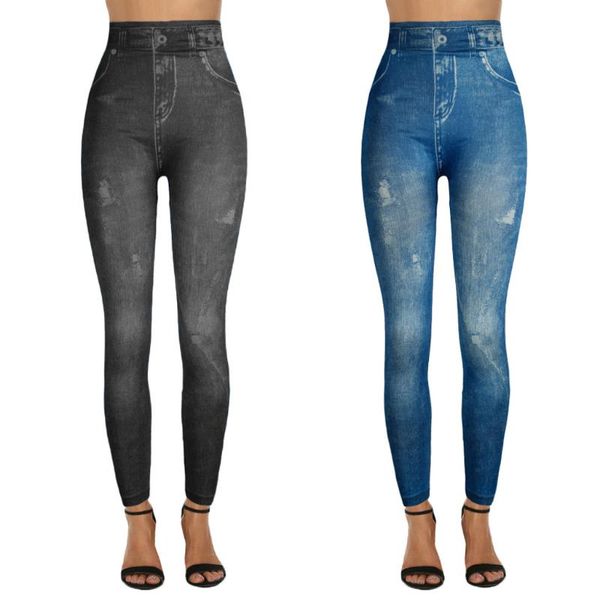 

women's leggings fashion womens ladies'printed jeans bottoms hip lift overshoot and slim nine-minute pants clothes polainas l58, Black