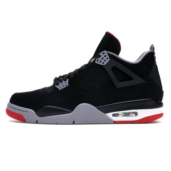 

men women basketball shoes jumpman 4 4s bred sneakers original box