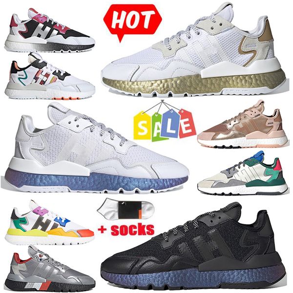 

2022 with socks mens nite jogger shoes triple black white silver metallic blue collegiate green gry red womens men sport 2022 fashion design, White;red