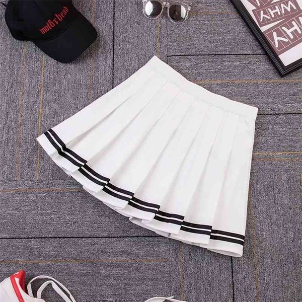 

summer plaid women skirt high waist stitching student pleated skirts female cute sweet girls dance mini skirt xs-2xl 210724, Black
