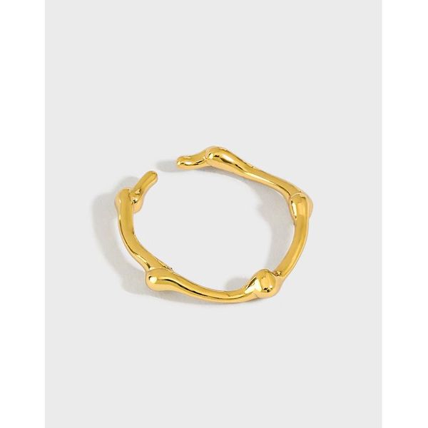 

cluster rings korean ins minimalist irregular concave-convex s925 sterling silver fine ring female wholesale, Golden;silver