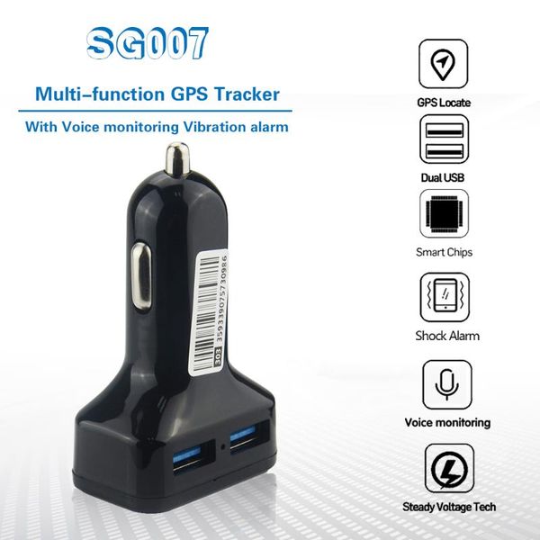 

car gps & accessories sg007 charger tracker for vehicle gsm wifi lbs real-time tracking with voice monitoring recorder vibration alarm