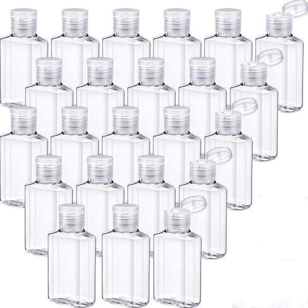 30 ml 60 ml di plastica trasparente bottiglia vuota bottiglie da viaggio piccoli contenitori con tappo a scatto per liquidi shampoo disinfettante per le mani