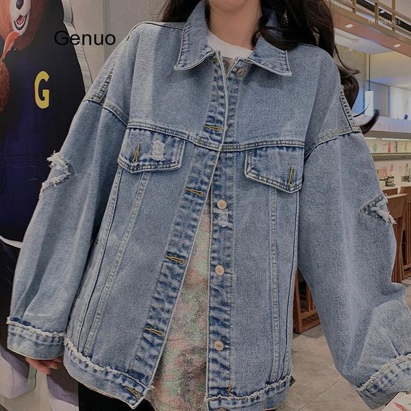 

loosen coat fashion female bomb big pocket loose jacket women oversize harajuku vintage demin women's jackets, Black;brown