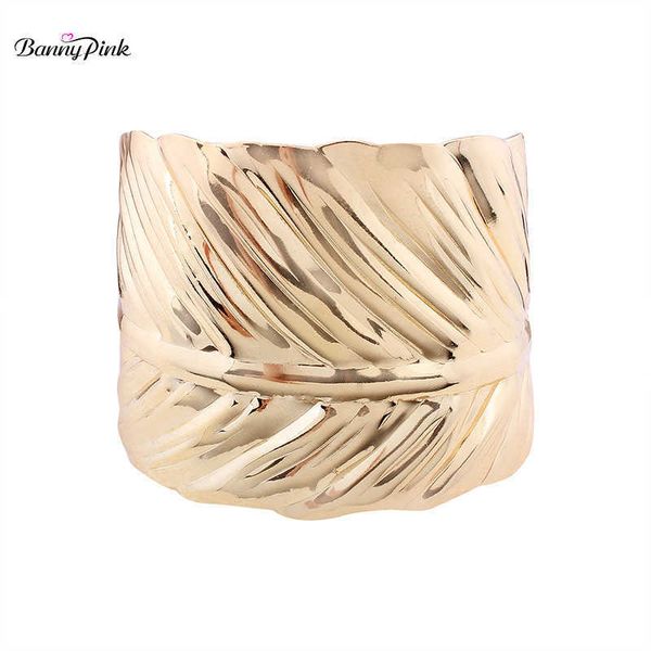 Banny Pink Chunky Legley Last Bangle Braclet для женщин Большой металлический Открытие Браслет Браслет Мода Рука Ювелирные Изделия Pulseras Bijoux Q0719