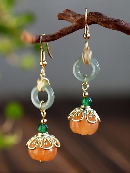 

dangle & chandelier 1 pair chinese style earrings cheongsam ancient accessories decor handmade ear hook jewelry women girl christmas gift, Silver