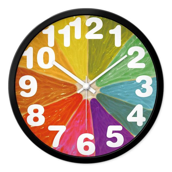

wall clocks european retro mute living room clock pastoral american quartz fashion creative children's fruit fun