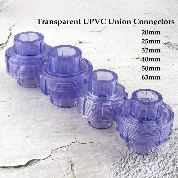 

watering equipments inner diameter 20/25/32/40/50/63mm upvc pipe transparent union connector aquarium fish tank joints irrigation fittings