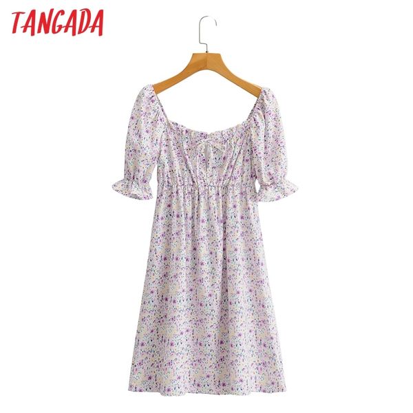 

women summer flowers print puff sleeve ladies short dress sy267 210416, Black;gray